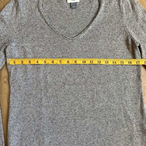 Old Navy V Neck Sweater Womens Medium Gray Heathered Long Sleeve - Picture 5 of 9